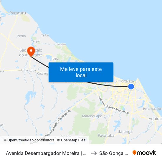 Avenida Desembargador Moreira | Praça Da Imprensa - Dionísio Torres to São Gonçalo Do Amarante map