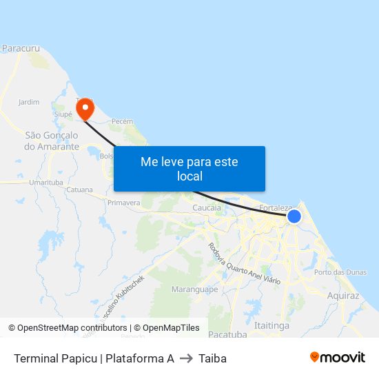 Terminal Papicu | Plataforma A to Taiba map