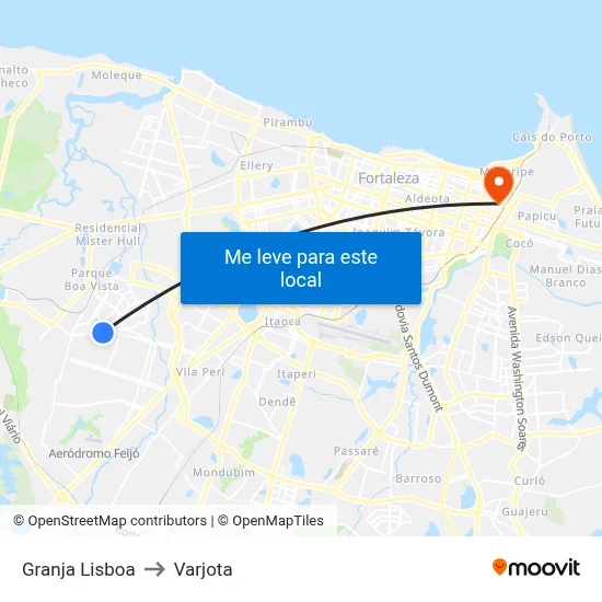 Granja Lisboa to Varjota map