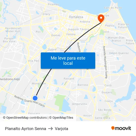 Planalto Ayrton Senna to Varjota map