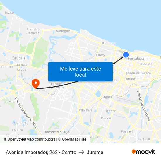 Avenida Imperador, 262 - Centro to Jurema map