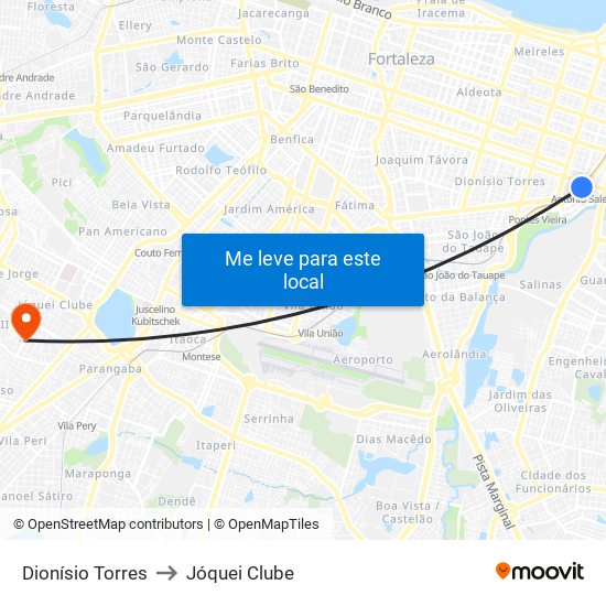 Dionísio Torres to Jóquei Clube map