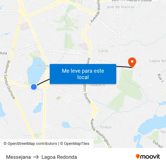 Messejana to Lagoa Redonda map