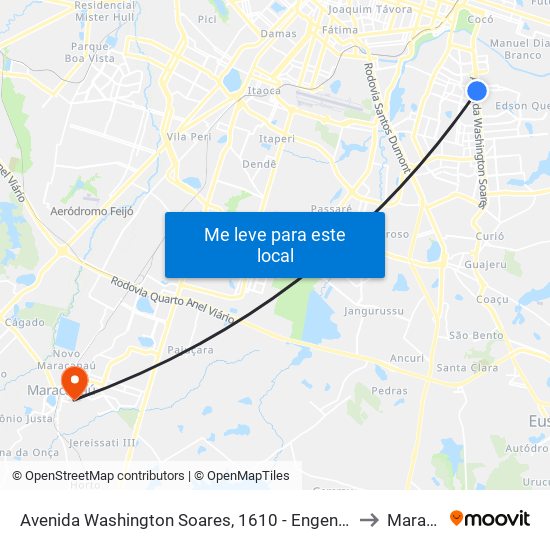 Avenida Washington Soares, 1610 - Engenheiro Luciano Cavalcante to Maracanaú map