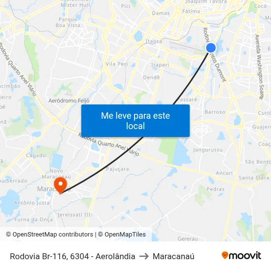 Rodovia Br-116, 6304 - Aerolândia to Maracanaú map