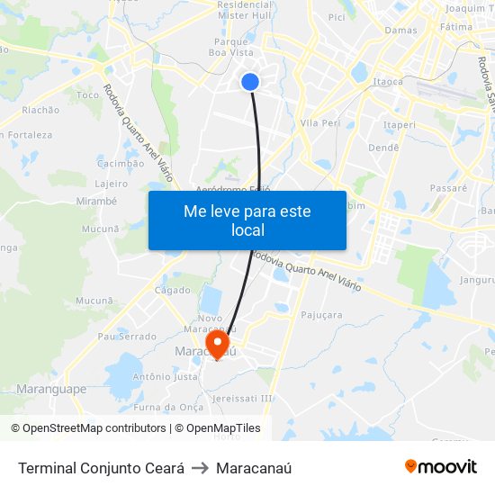 Terminal Conjunto Ceará to Maracanaú map