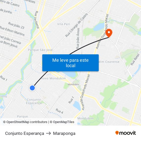 Conjunto Esperança to Maraponga map
