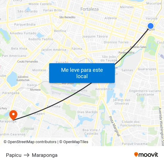 Papicu to Maraponga map