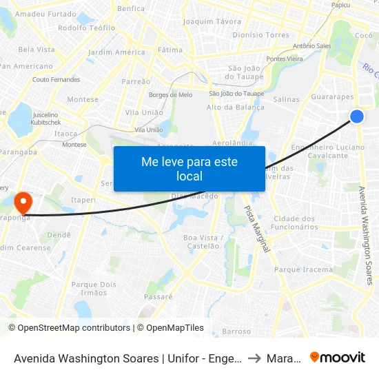 Avenida Washington Soares | Unifor - Engenheiro Luciano Cavalcante to Maraponga map