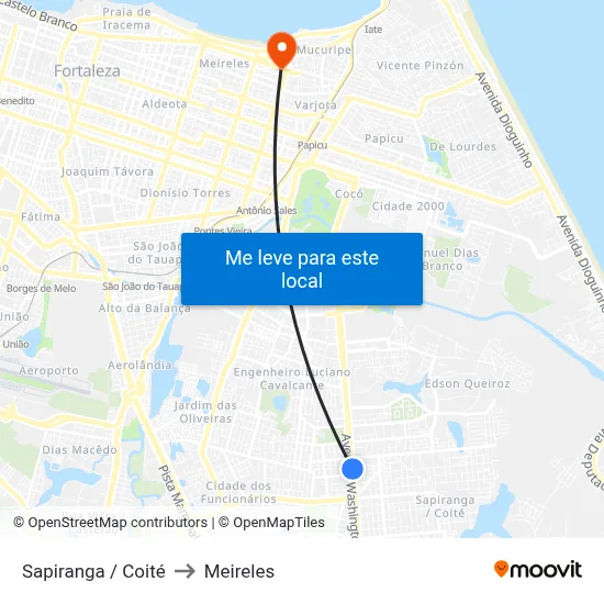 Sapiranga / Coité to Meireles map