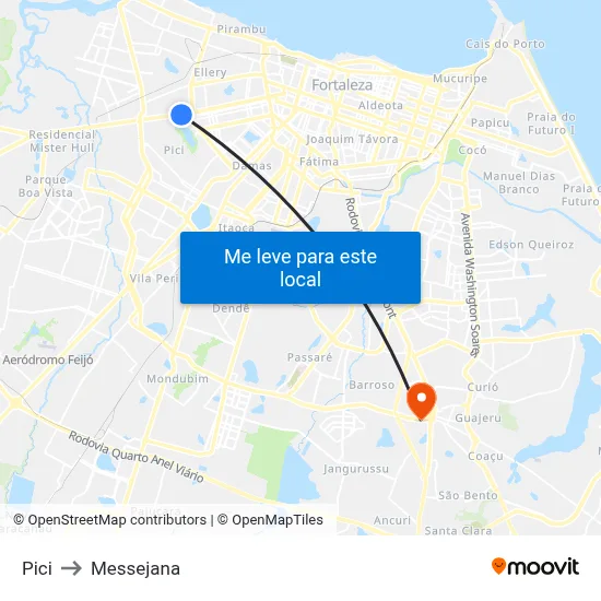 Pici to Messejana map