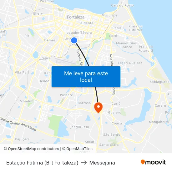 Estação Fátima (Brt Fortaleza) to Messejana map