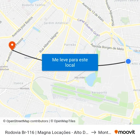 Rodovia Br-116 | Magna Locações - Alto Da Balança to Montese map