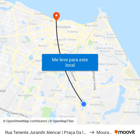 Rua Tenente Jurandir Alencar | Praça Da Igreja Matriz - Messejana to Moura Brasil map