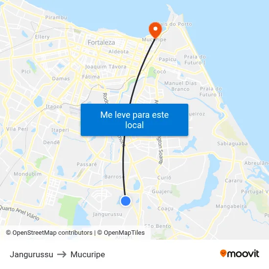 Jangurussu to Mucuripe map
