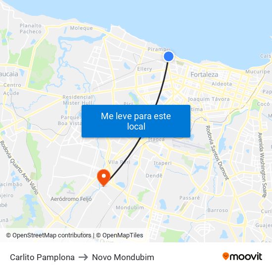 Carlito Pamplona to Novo Mondubim map