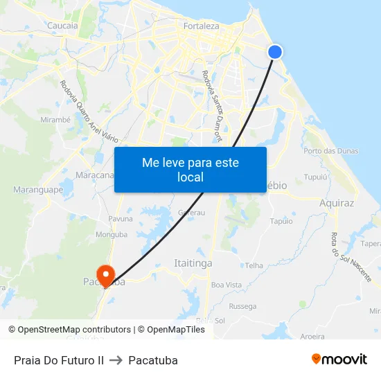 Praia Do Futuro II to Pacatuba map