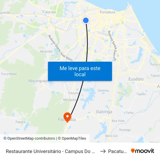 Restaurante Universitário - Campus Do Pici to Pacatuba map
