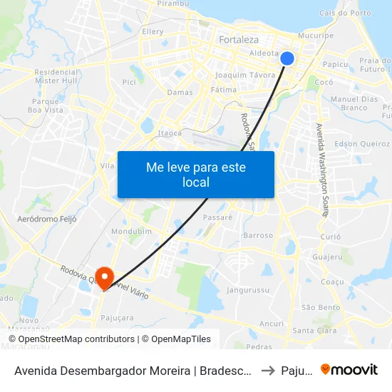 Avenida Desembargador Moreira | Bradesco Seguros - Aldeota to Pajucara map