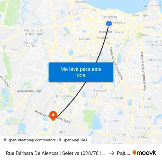 Rua Bárbara De Alencar | Seletiva (028/701/713/753/816) - Centro to Pajucara map