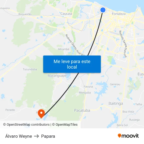 Álvaro Weyne to Papara map