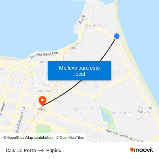 Cais Do Porto to Papicu map