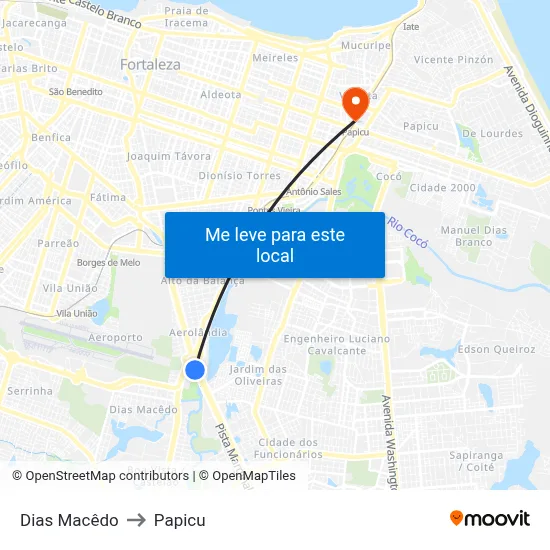 Dias Macêdo to Papicu map