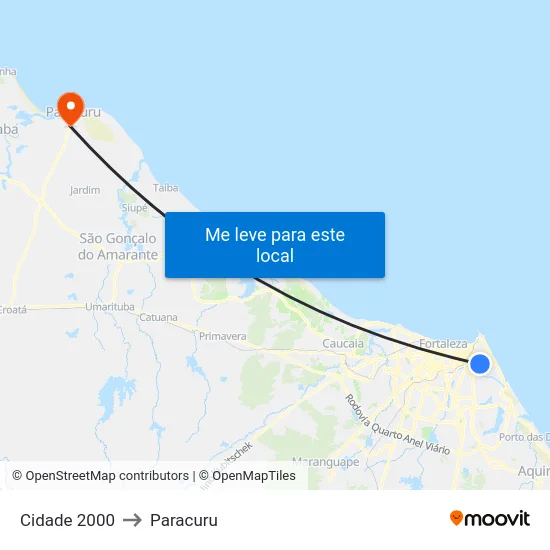 Cidade 2000 to Paracuru map