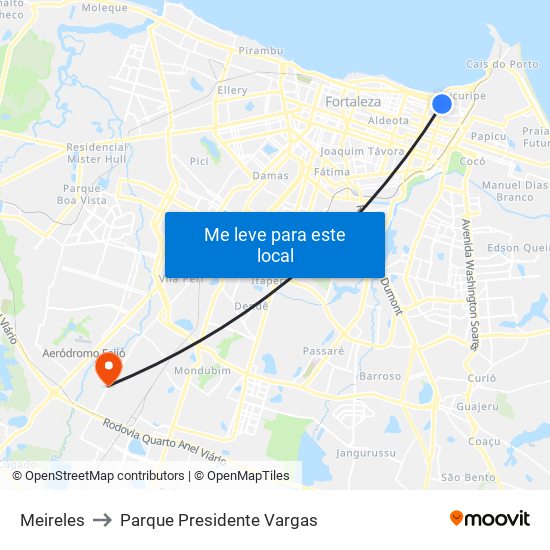 Meireles to Parque Presidente Vargas map