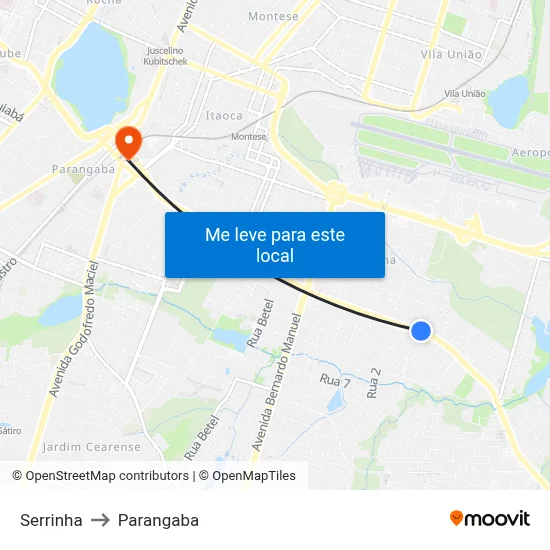 Serrinha to Parangaba map