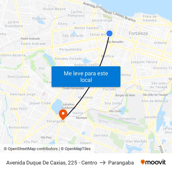 Avenida Duque De Caxias, 225 - Centro to Parangaba map