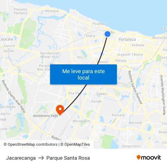 Jacarecanga to Parque Santa Rosa map