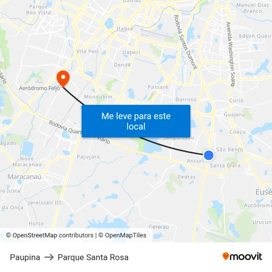 Paupina to Parque Santa Rosa map