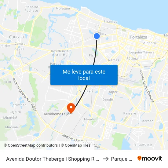 Avenida Doutor Theberge | Shopping Riomar Kennedy - Presidente Kennedy to Parque Santa Rosa map