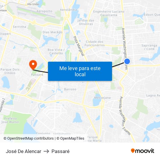 José De Alencar to Passaré map