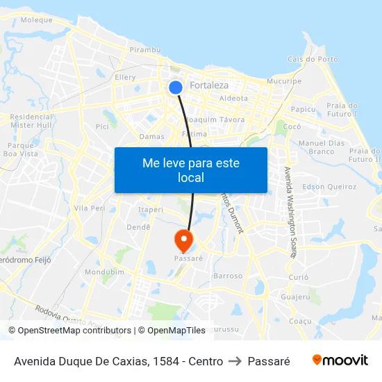 Avenida Duque De Caxias, 1584 - Centro to Passaré map