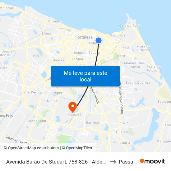 Avenida Barão De Studart, 758-826 - Aldeota to Passaré map