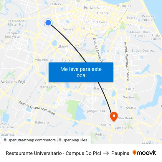 Restaurante Universitário - Campus Do Pici to Paupina map