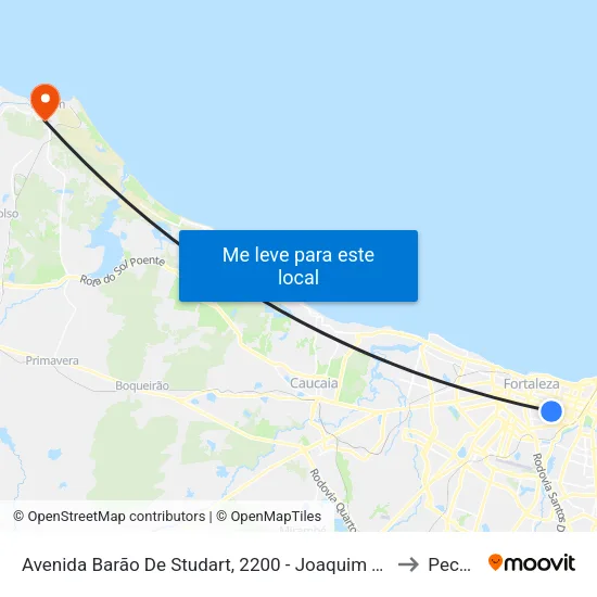 Avenida Barão De Studart, 2200 - Joaquim Távora to Pecem map