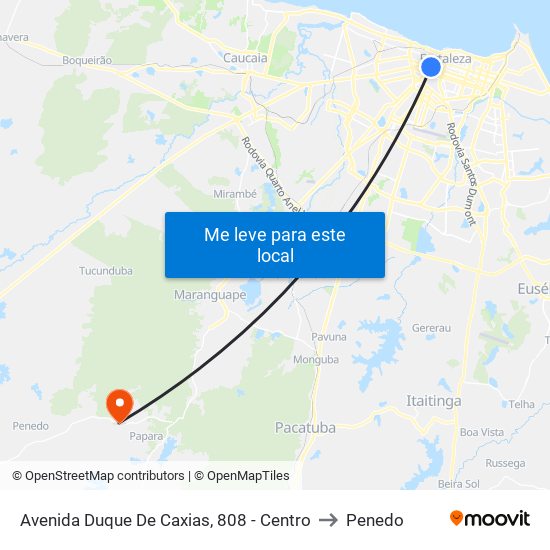 Avenida Duque De Caxias, 808 - Centro to Penedo map