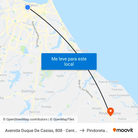 Avenida Duque De Caxias, 808 - Centro to Pindoretama map