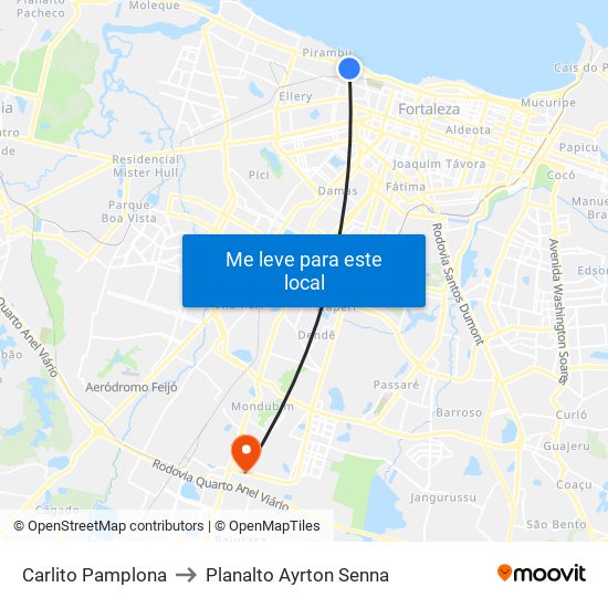 Carlito Pamplona to Planalto Ayrton Senna map