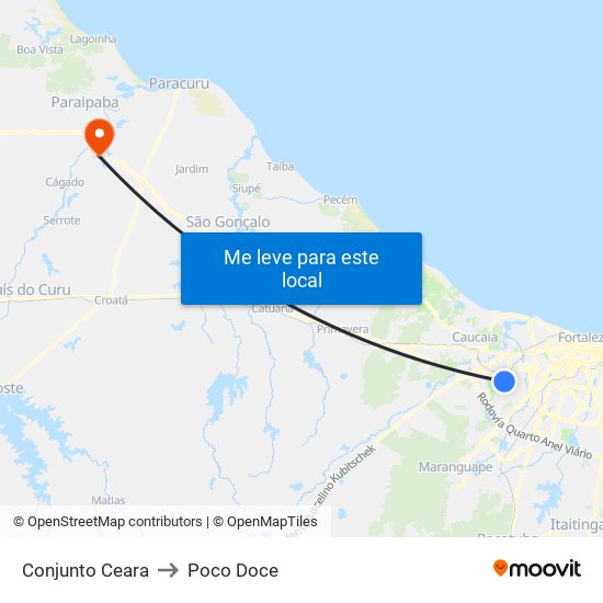 Conjunto Ceara to Poco Doce map