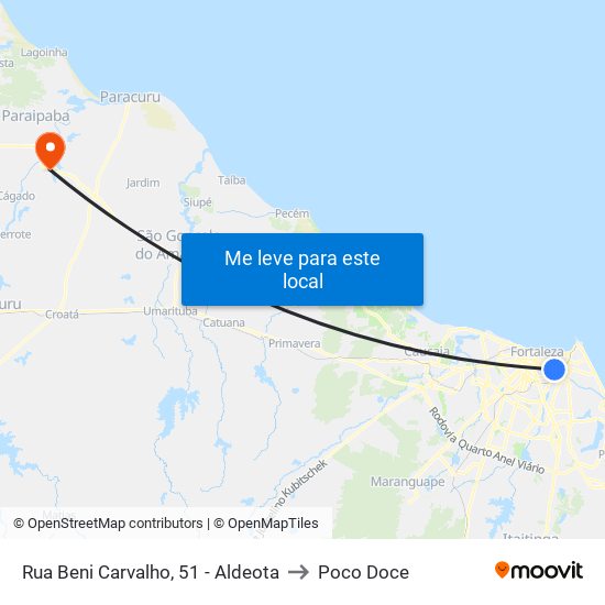 Rua Beni Carvalho, 51 - Aldeota to Poco Doce map