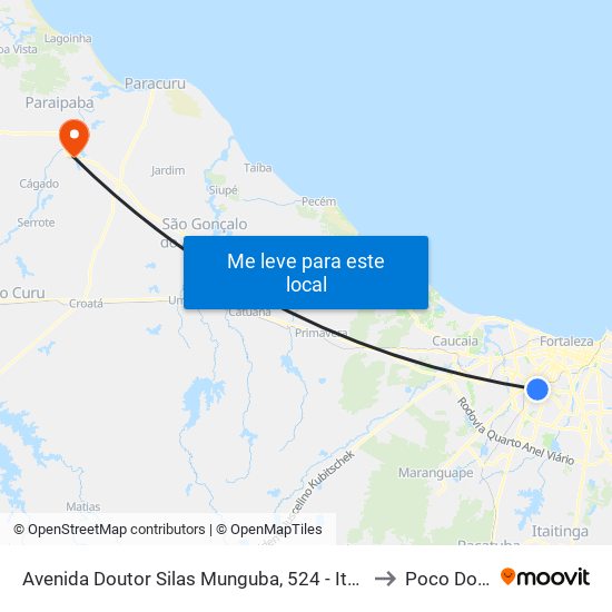 Avenida Doutor Silas Munguba, 524 - Itaperi to Poco Doce map