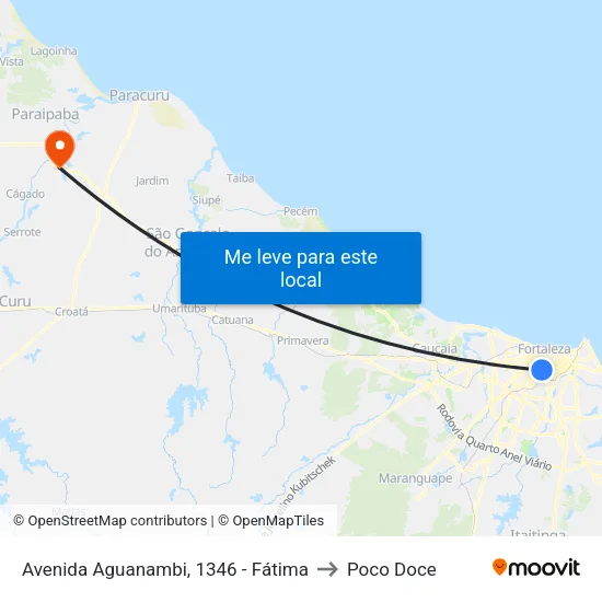 Avenida Aguanambi, 1346 - Fátima to Poco Doce map