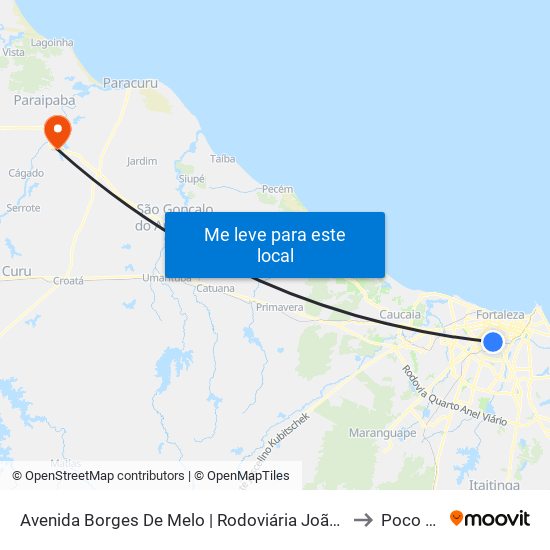 Avenida Borges De Melo | Rodoviária João Thomé - Fátima to Poco Doce map