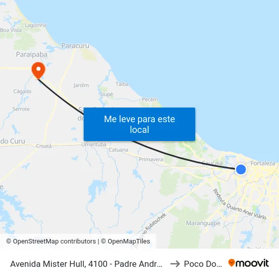 Avenida Mister Hull, 4100 - Padre Andrade to Poco Doce map