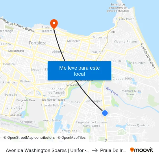 Avenida Washington Soares | Unifor - Edson Queiroz to Praia De Iracema map