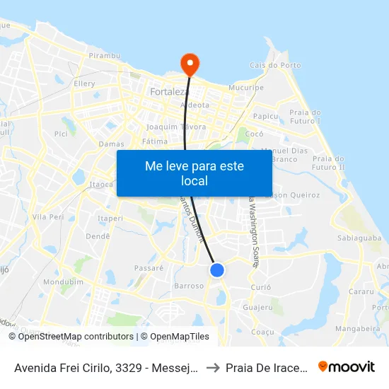 Avenida Frei Cirilo, 3329 - Messejana to Praia De Iracema map